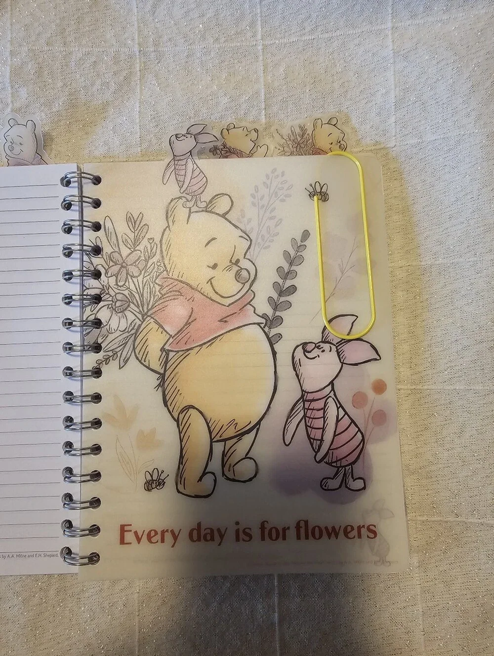 Disney Winnie the Pooh Spiral Journal – 96 Lined Pages – Tabbed Dividers